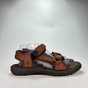 Teva Terra Fi Lite Brown Leather Adjustable Sport Sandals SN6349 Men's Size 9.5